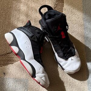 Nike air Jordans Black and White with Red Sneakers